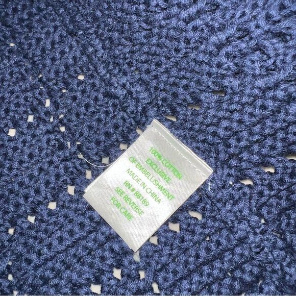 Lilly Pulitzer Navy Crochet Cardigan with Gold Accents - Picture 5 of 6